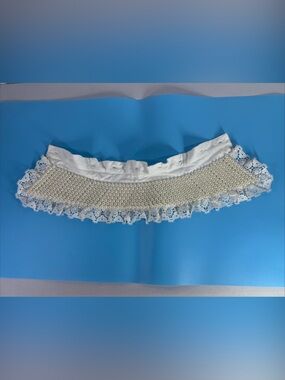 Vintage Pearl Beaded Detachable Collar White Lace Trim False Half Shirt Choker